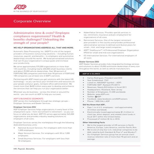 Adp Corporate Overview