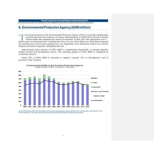 FY 2013 R&D REPORT January 6 2014 - Environmental Protection Agency