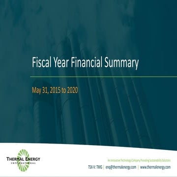 Thermal Energy 2020 Q4 and Year-End Financial Summary 