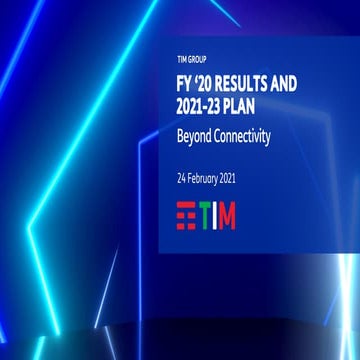 Full Year 2020 results and 2021-23 plan