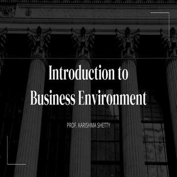 Introduction To Business Environment