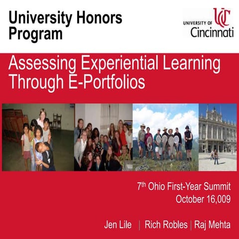 Assessing Experiential Learning Through E-portfolios
