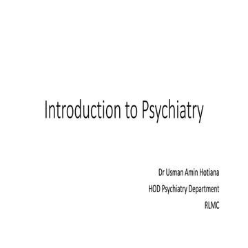 Fy introduction to psychiatry
