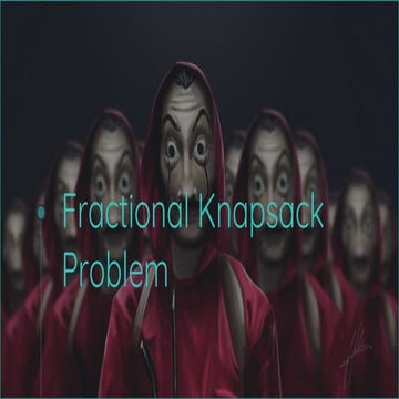 Fractional Knapsack Problem | PPTX