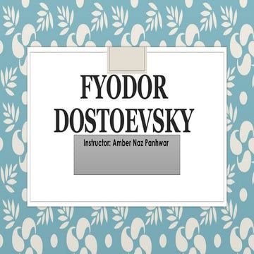 Fyodor Dostoevsky.pptx Russian Literature