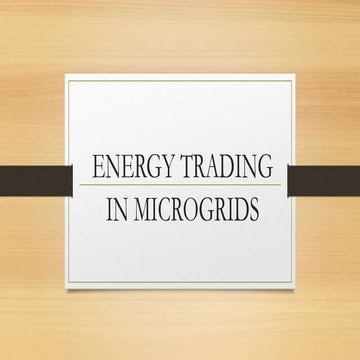 Energy trading in microgrids and managment system