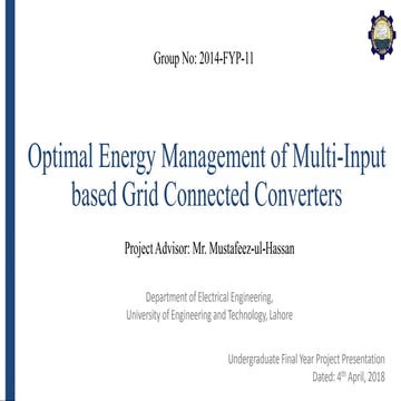 Optimum Energy Management of Multi-Input based Grid Connected Converters