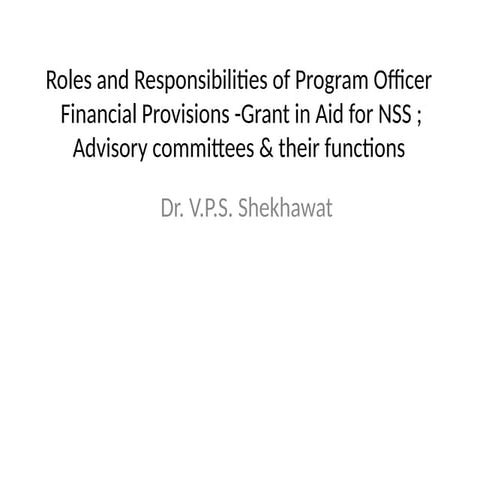 Program Officer Role in National Service Scheme.pptx