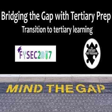 Tertiary Transition - Bridging the Information Literacy Gap
