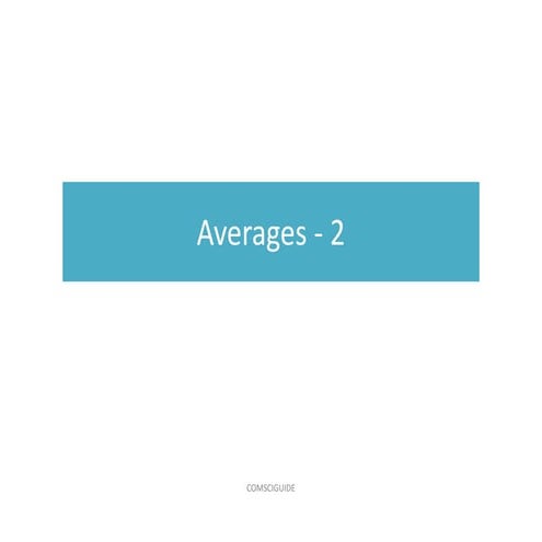 Aptitude Training - AVERAGES 2