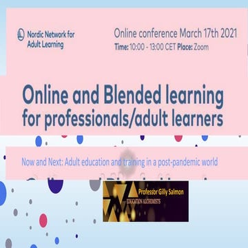 Now and next: Adult education and training in a post-pandemic world. How we c...