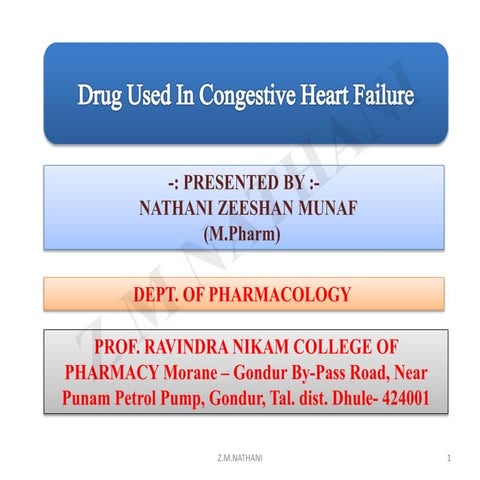 CHF treatment includes ACE inhibitors etc