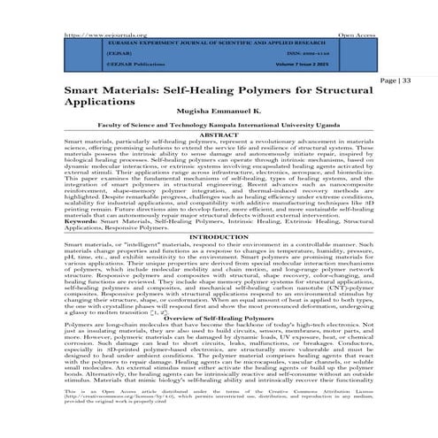 Smart Materials: Self-Healing Polymers for Structural  Applications (www.kiu....