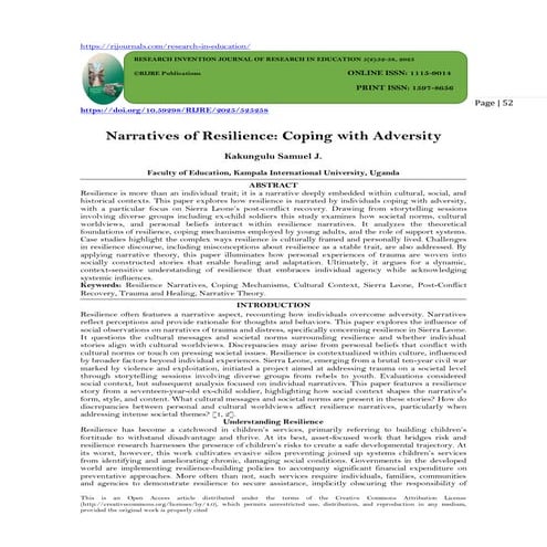 Cultural Resilience: Communities Overcoming Adversity (www.kiu.ac.ug) | PDF
