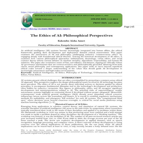 The Ethics of AI: Philosophical Perspectives (www.kiu.ac.ug)