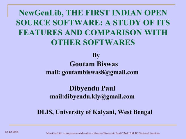 G.Bs Presentation Of 23rd Iaslic National Seminar,Goutam.