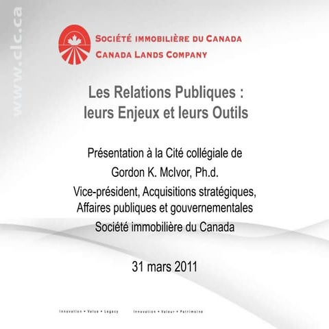 Présentation à la Cité Collégiale_31 mars 2011