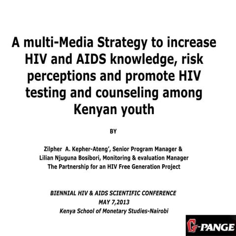 G pange  a multi-media strategy to increase hiv and aids knowledge, risk perc...