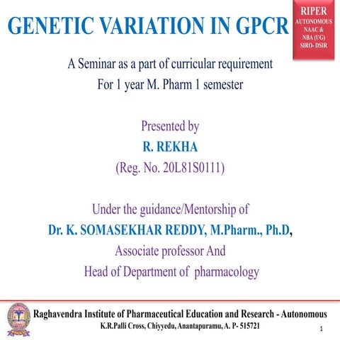 GENETIC VARIATION IN GPCR