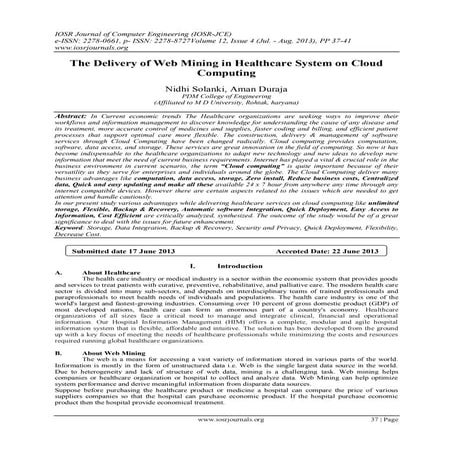 The Delivery of Web Mining in Healthcare System on Cloud Computing