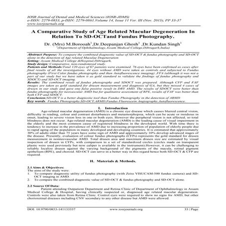 A Comparative Study of Age Related Macular Degeneration In Relation To SD-OCT...
