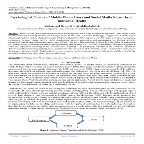 Psychological Factors of Mobile Phone Users and Social Media Networks on Indi...
