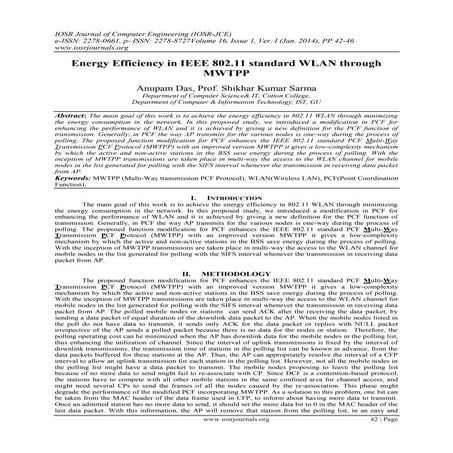 Energy Efficiency in IEEE 802.11 standard WLAN through MWTPP