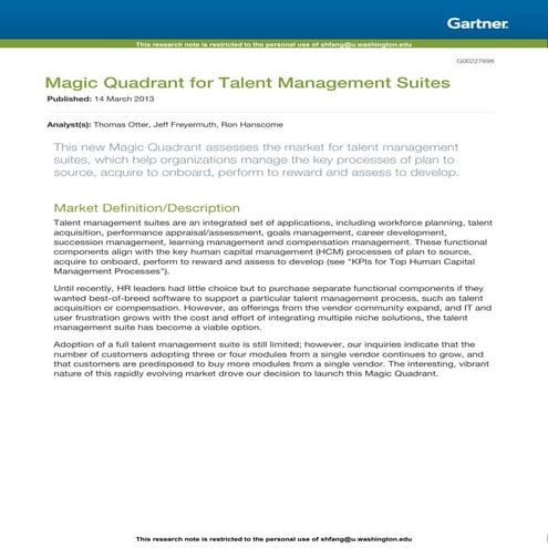 G03.2013 magic quadrant talent management suites PDF