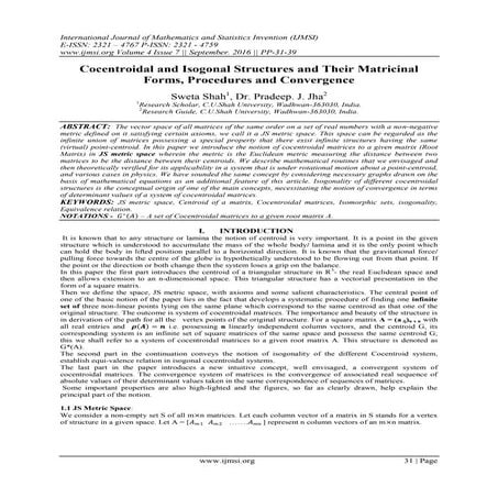 Cocentroidal and Isogonal Structures and Their Matricinal Forms, Procedures a...