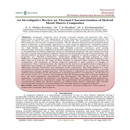 An Investigative Review on Thermal Characterization of Hybrid  Metal Matrix C...