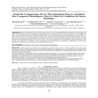 Etude De L'importance De La Mycorhi...