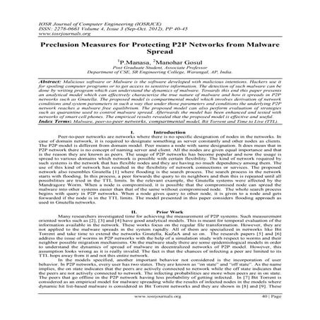 Preclusion Measures for Protecting P2P Networks from Malware  Spread