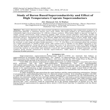 Study of Boron Based Superconductivity and Effect of High Temperature Cuprate...