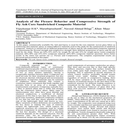 Analysis of the Flexure Behavior and Compressive Strength of Fly Ash Core San...