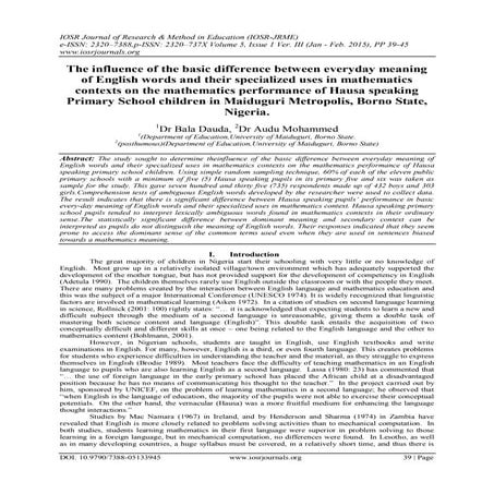 The influence of the basic difference between everyday meaning of English wor...