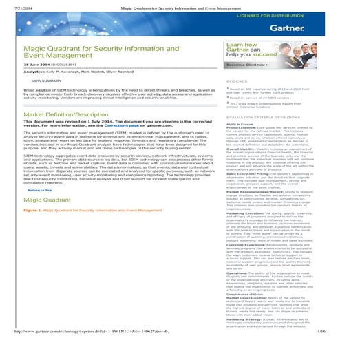 G06.2014   Security Information and Event Management