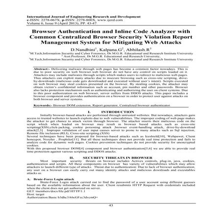 Welcome to International Journal of Engineering Research and Development (IJERD)