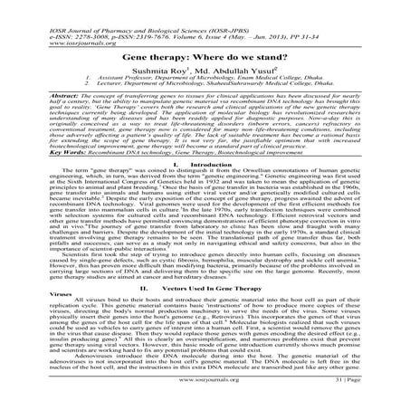 Gene therapy: Where do we stand