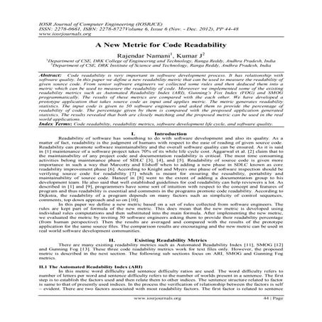 A New Metric for Code Readability | PDF