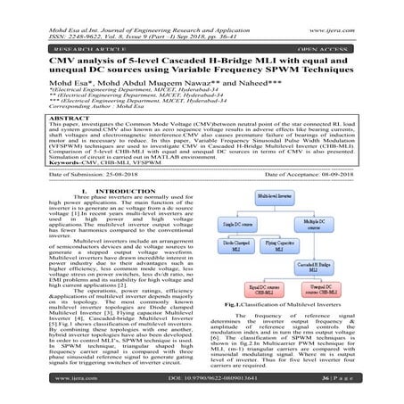 CMV analysis of 5-level Cascaded H-Bridge MLI with equal and unequal DC sourc...