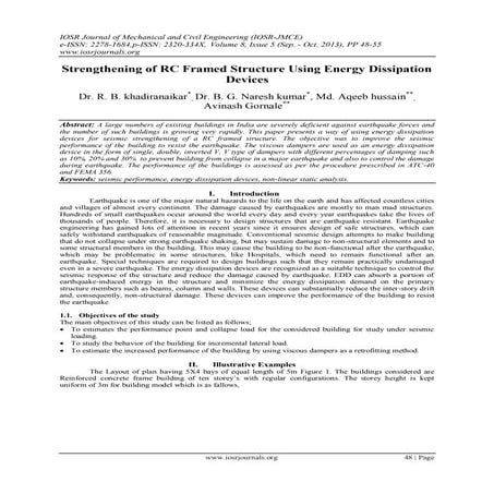 Strengthening of RC Framed Structure Using Energy Dissipation Devices