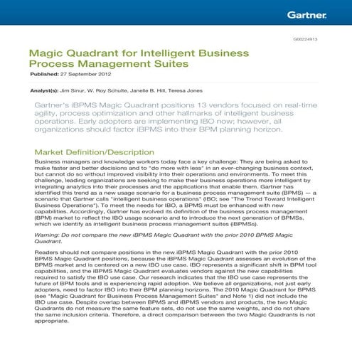 G09.2012 magic quadrant intelligent business process management suites