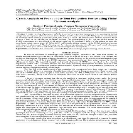 Crash Analysis of Front under Run Protection Device using Finite Element Anal...