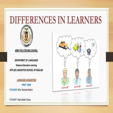 DIFFERENCES IN LEARNERS