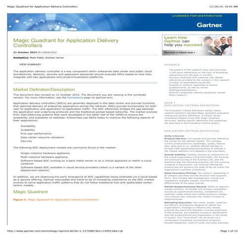 G10.2014   magic quadrant for application delivery controllers