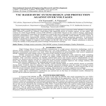 VSC BASED HVDC SYTEM DESIGN AND PROTECTION AGAINST OVER VOLTAGES