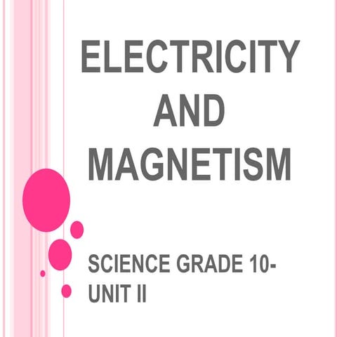 G 10 electricity and magnetism lecture &amp; q