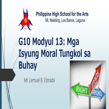 Modyul 13: Mga Isyu Tungkol sa Buhay