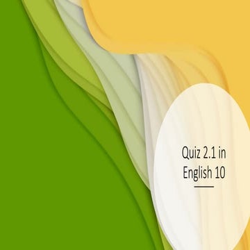 Quiz 2.1 in English 10