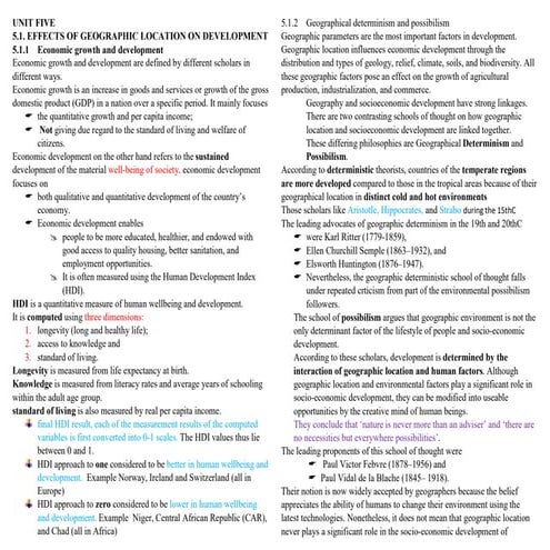 G11 Geography UNIT 5.pdf summery @.jrvxasb | PDF